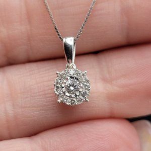14K White Gold diamond Necklace
